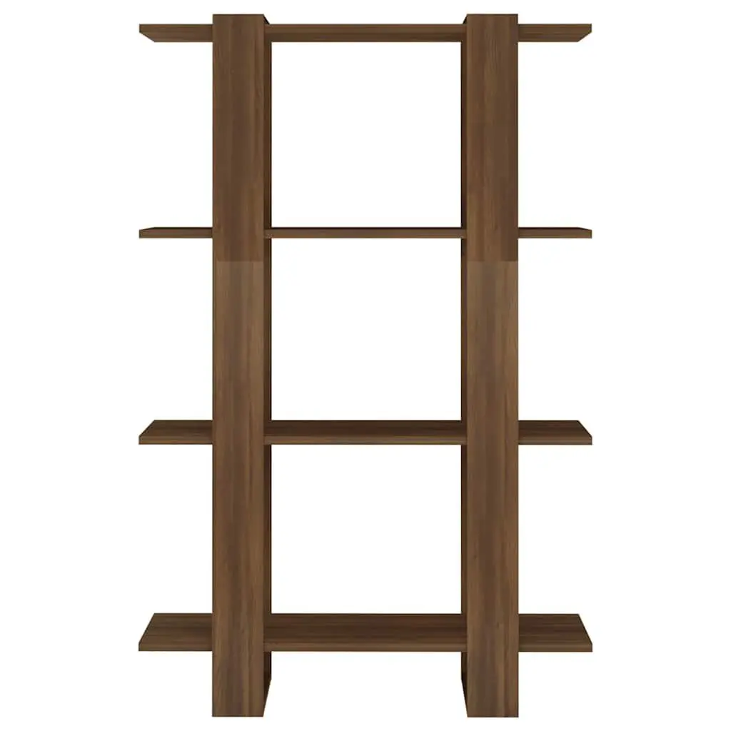 Book Cabinet Room Divider Wooden Shelving Unit Brown Oak 80x30x123.5cm Storage