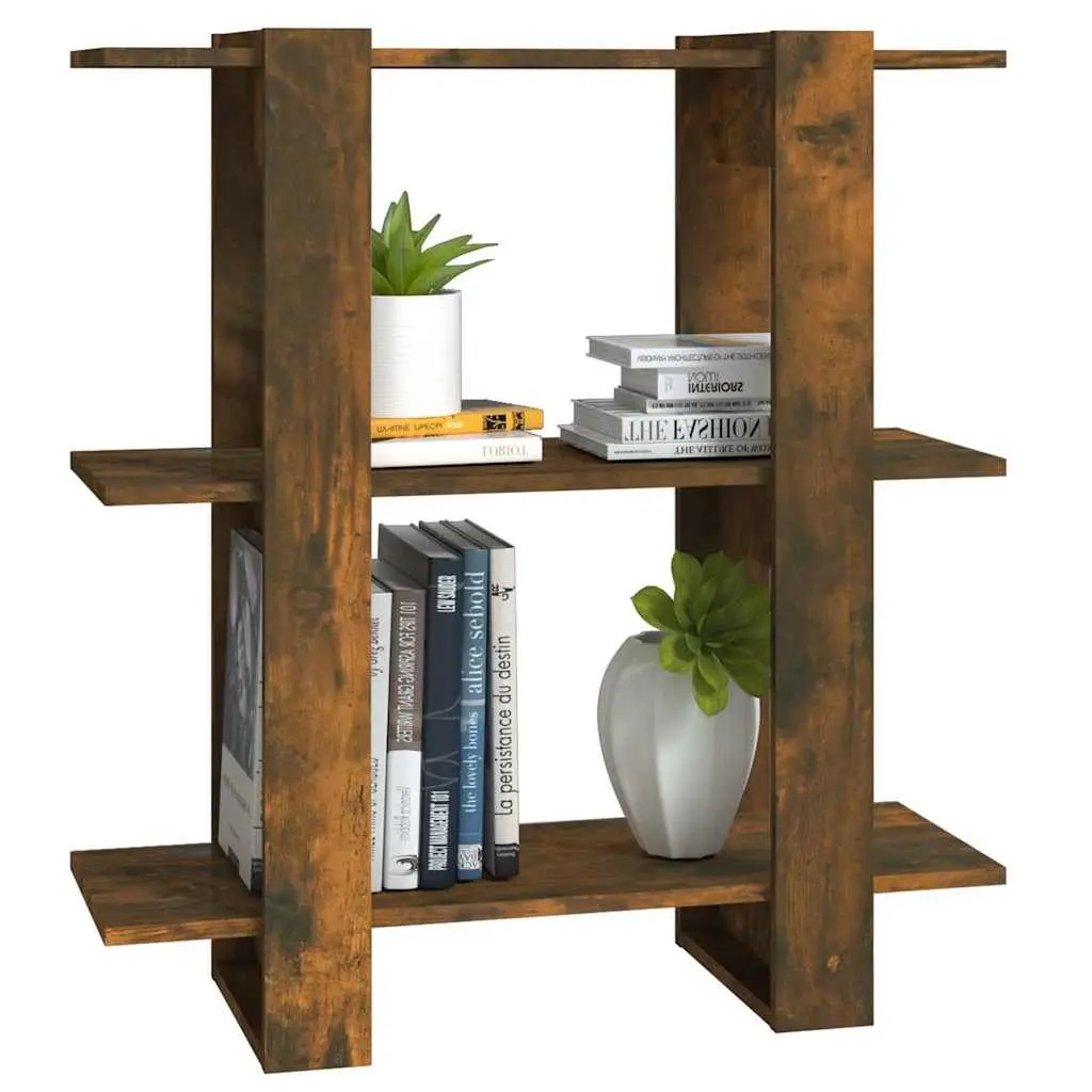 Book Cabinet Room Divider Storage Shelving Unit 80W x 30D x 87H cm Brown Wooden