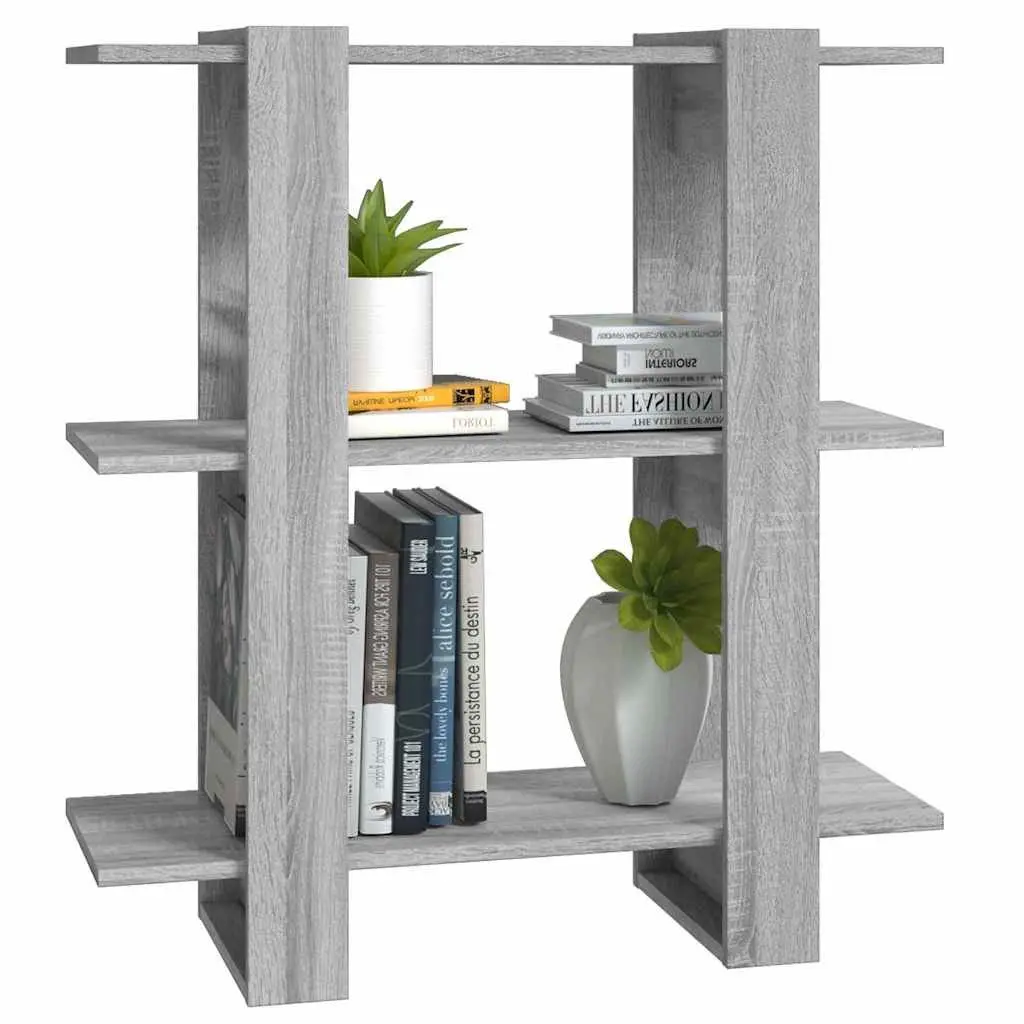 Book Cabinet Room Divider Storage Organiser Grey 80x30x87cm Wooden Bookshelf