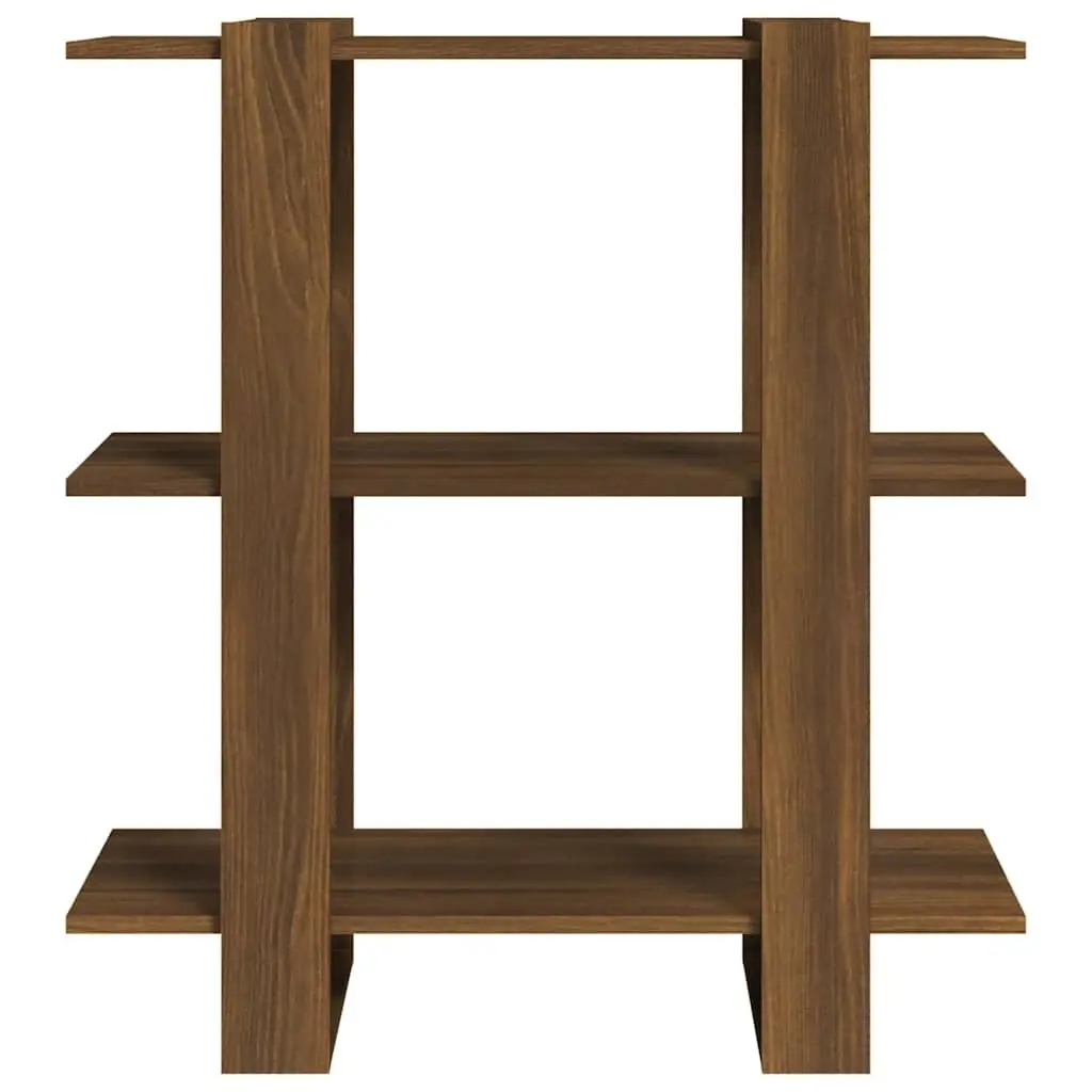 Book Cabinet Room Divider Storage Shelf 80W x 30D x 87H cm Brown Oak