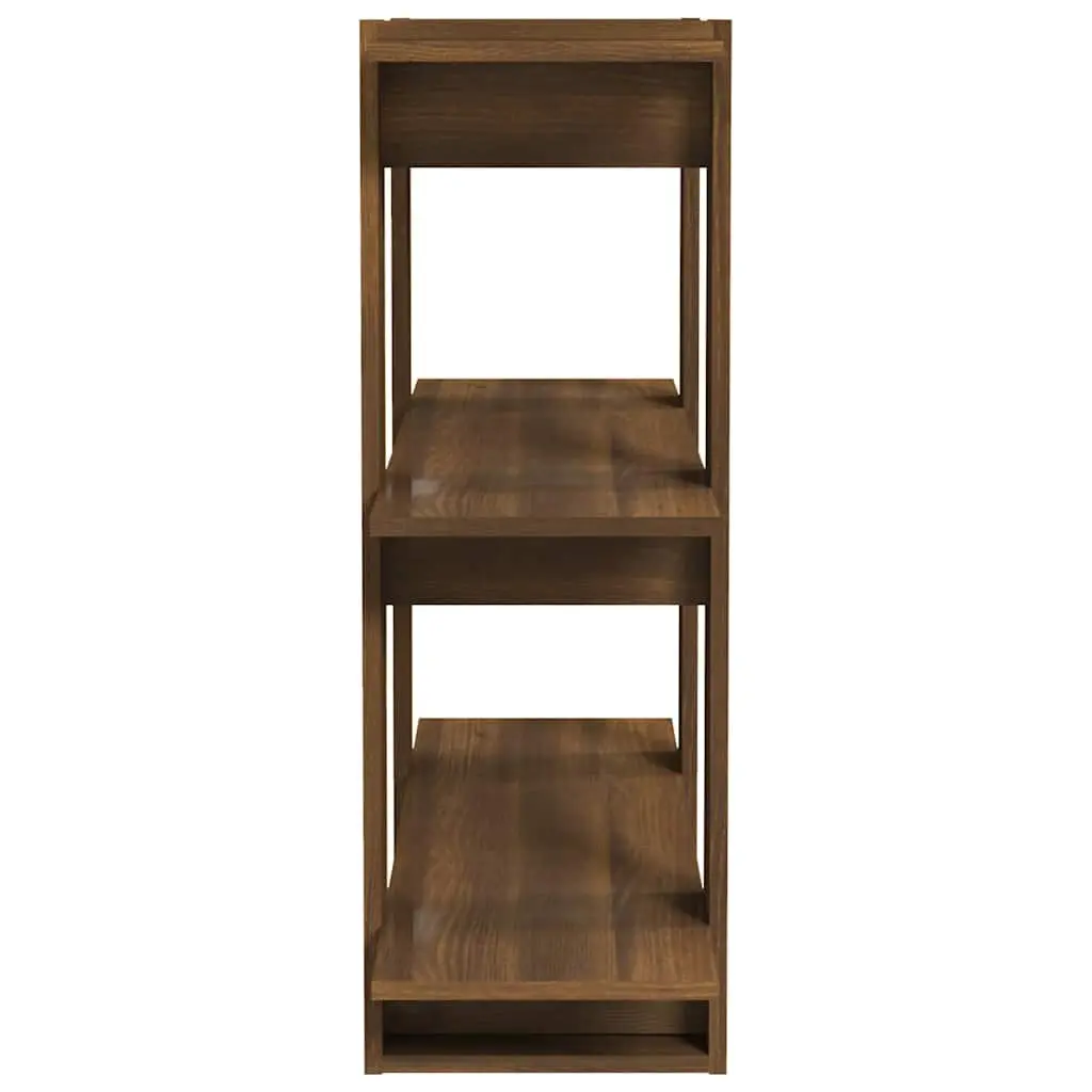 Book Cabinet Room Divider Storage Shelf 80W x 30D x 87H cm Brown Oak