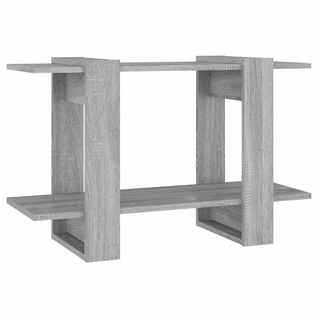 Book Cabinet Room Divider Storage Shelving Unit 80W x 30D x 51H cm Grey Sonoma Oak