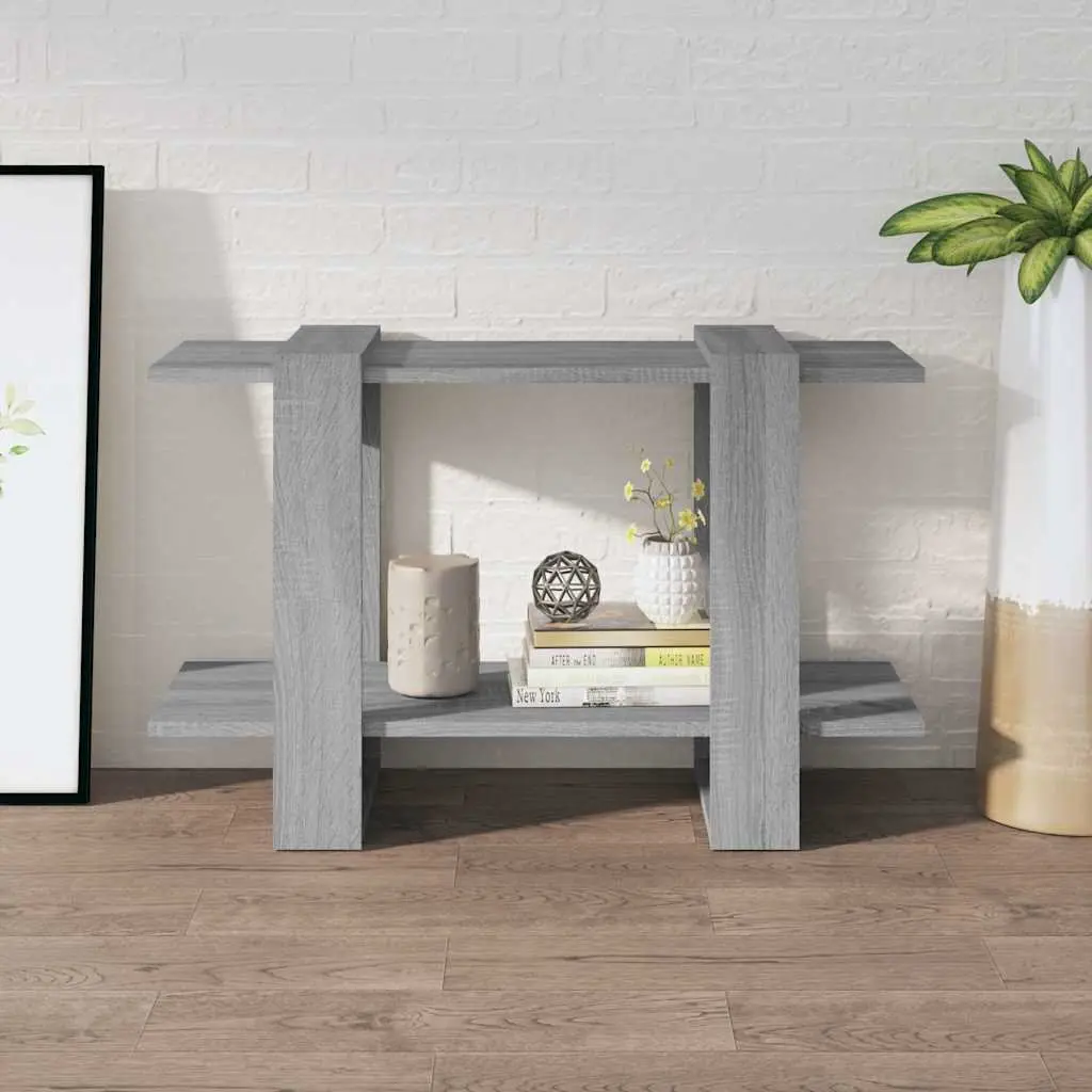 Book Cabinet Room Divider Storage Shelving Unit 80W x 30D x 51H cm Grey Sonoma Oak