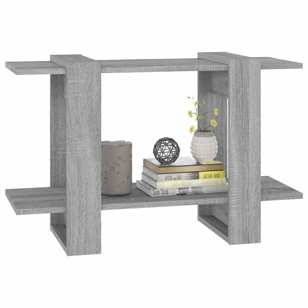 Book Cabinet Room Divider Storage Shelving Unit 80W x 30D x 51H cm Grey Sonoma Oak