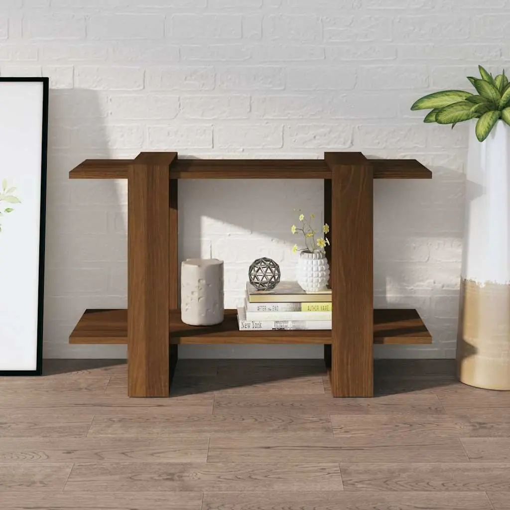 Book Cabinet Room Divider Shelf Storage Organiser 80x30x51cm Brown Oak