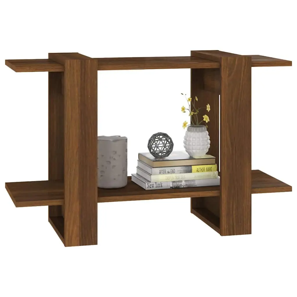 Book Cabinet Room Divider Shelf Storage Organiser 80x30x51cm Brown Oak