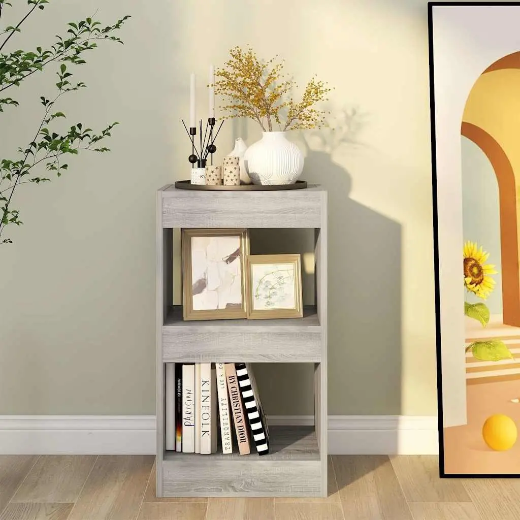 Book Cabinet Room Divider Storage Display Organiser 40 x 30 x 72 cm Grey