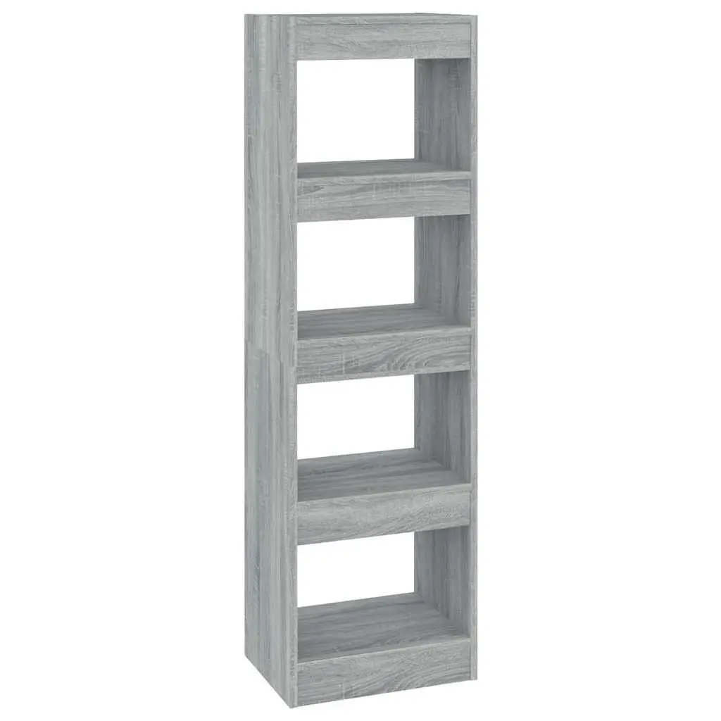 Tall Grey Bookshelf Book Storage Unit Room Divider Shelving