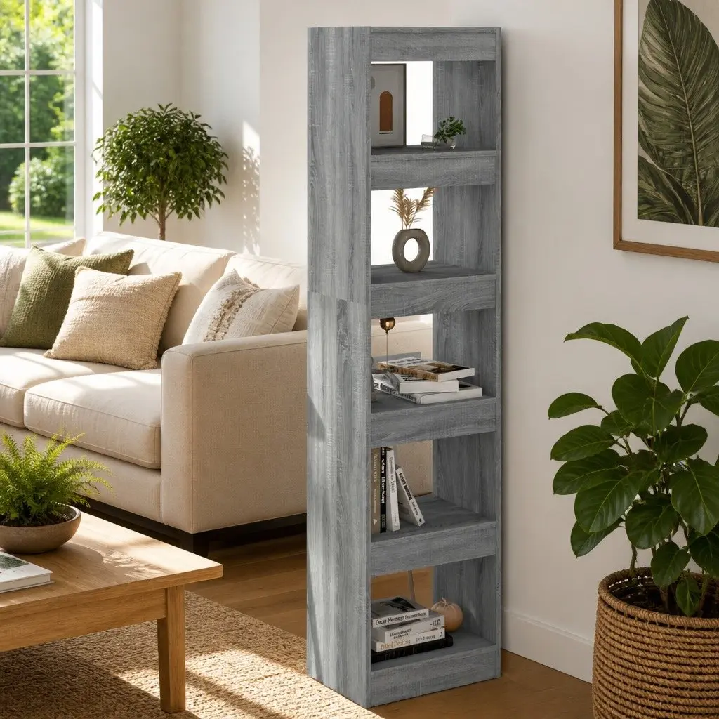 Book Cabinet Storage Room Divider 40x30x166cm Grey Sonoma