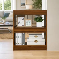 Brown Oak Book Cabinet: Practical Storage Solution