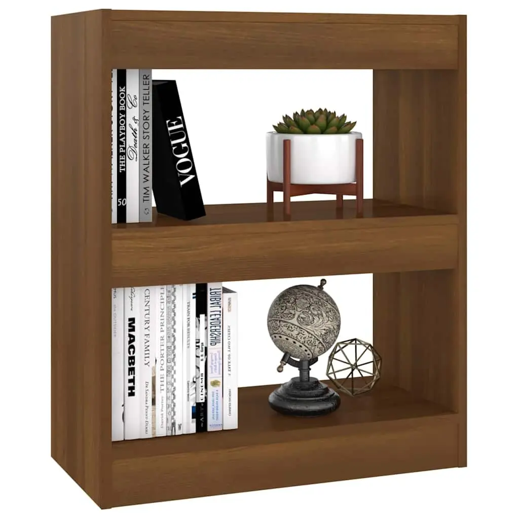 Brown Oak Book Cabinet Room Divider Shelving Unit Storage Bookcase 60W x 30D x 72H cm