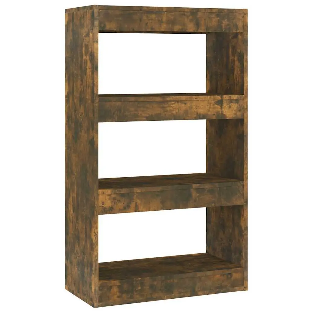 Book Cabinet Room Divider Shelf 60x30x103cm Smoked Oak Engineered Wood Storage