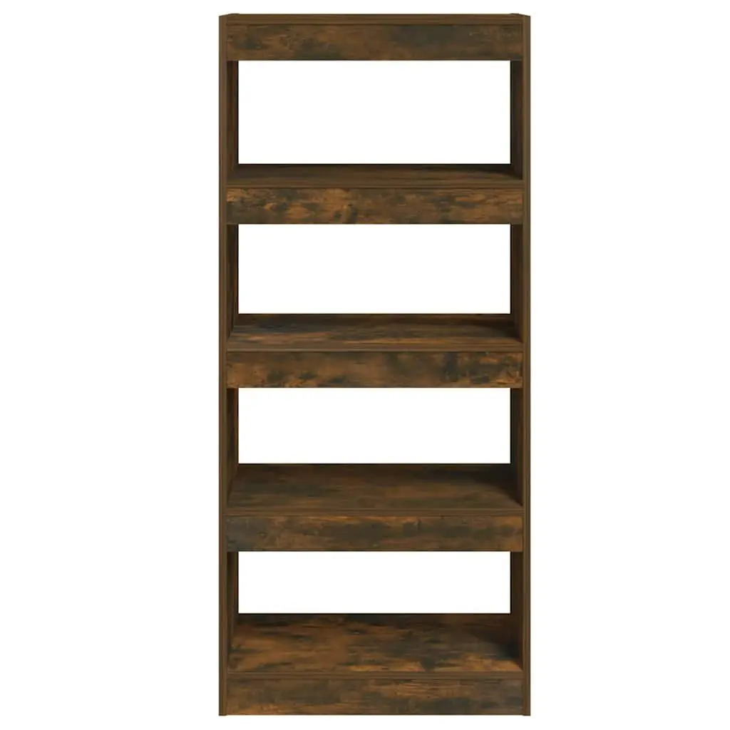 Book Cabinet Room Divider Storage Organiser 60W x 30D x 135H cm Smoked Oak