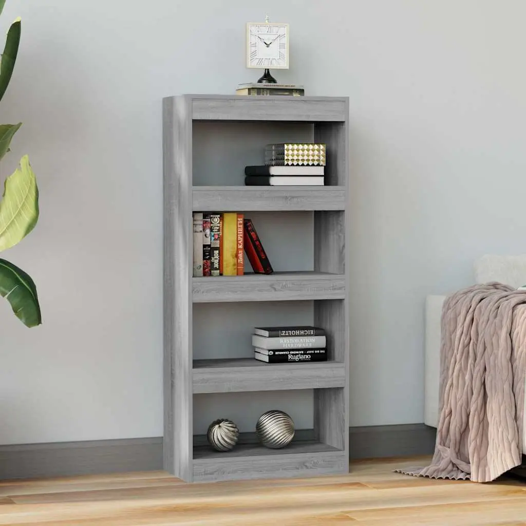 Book Cabinet Room Divider Grey Sonoma 60x30x135 cm Engineered Wood
