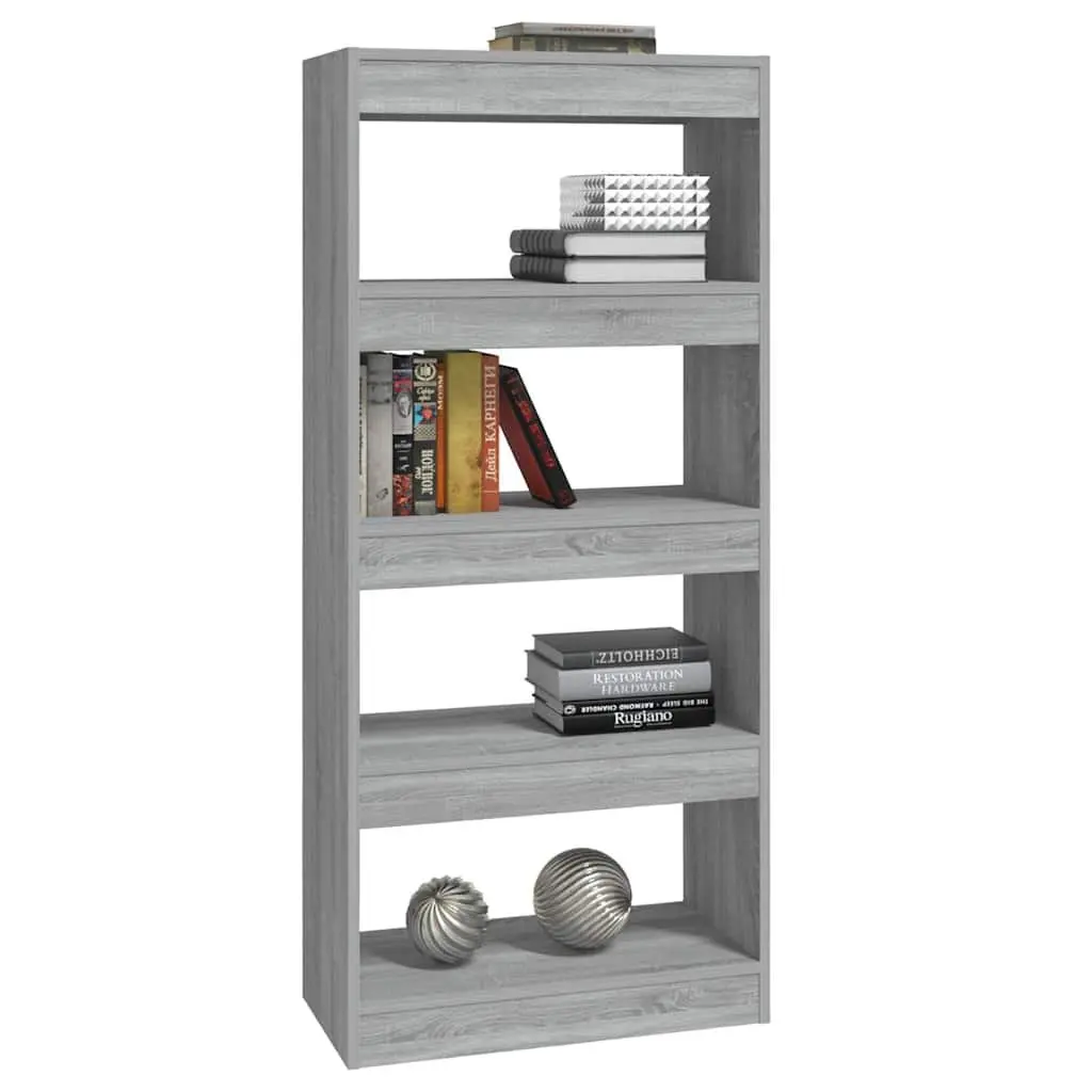 Book Cabinet Room Divider Grey Sonoma 60x30x135 cm Engineered Wood