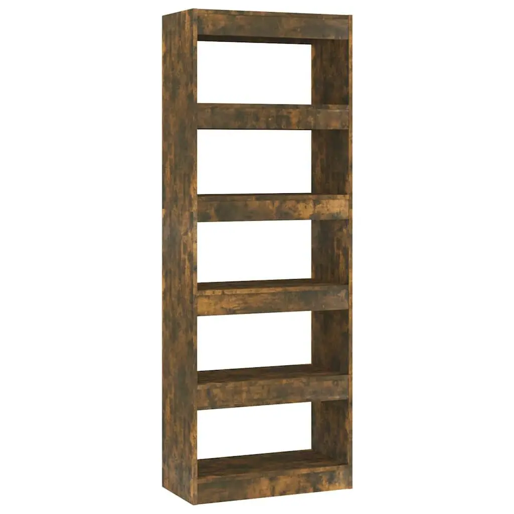 Book Cabinet Room Divider Smoked Oak 60x30x166cm Engineered Wood