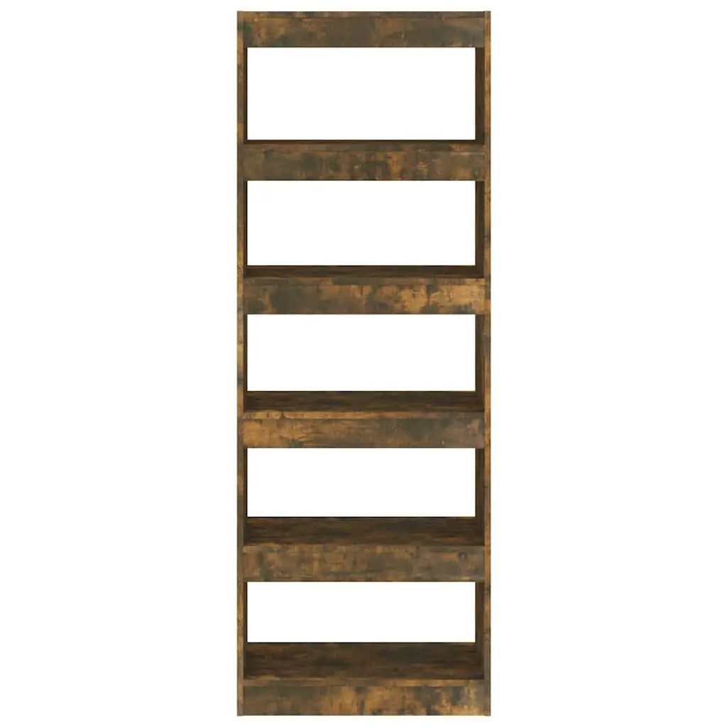 Book Cabinet Room Divider Smoked Oak 60x30x166cm Engineered Wood
