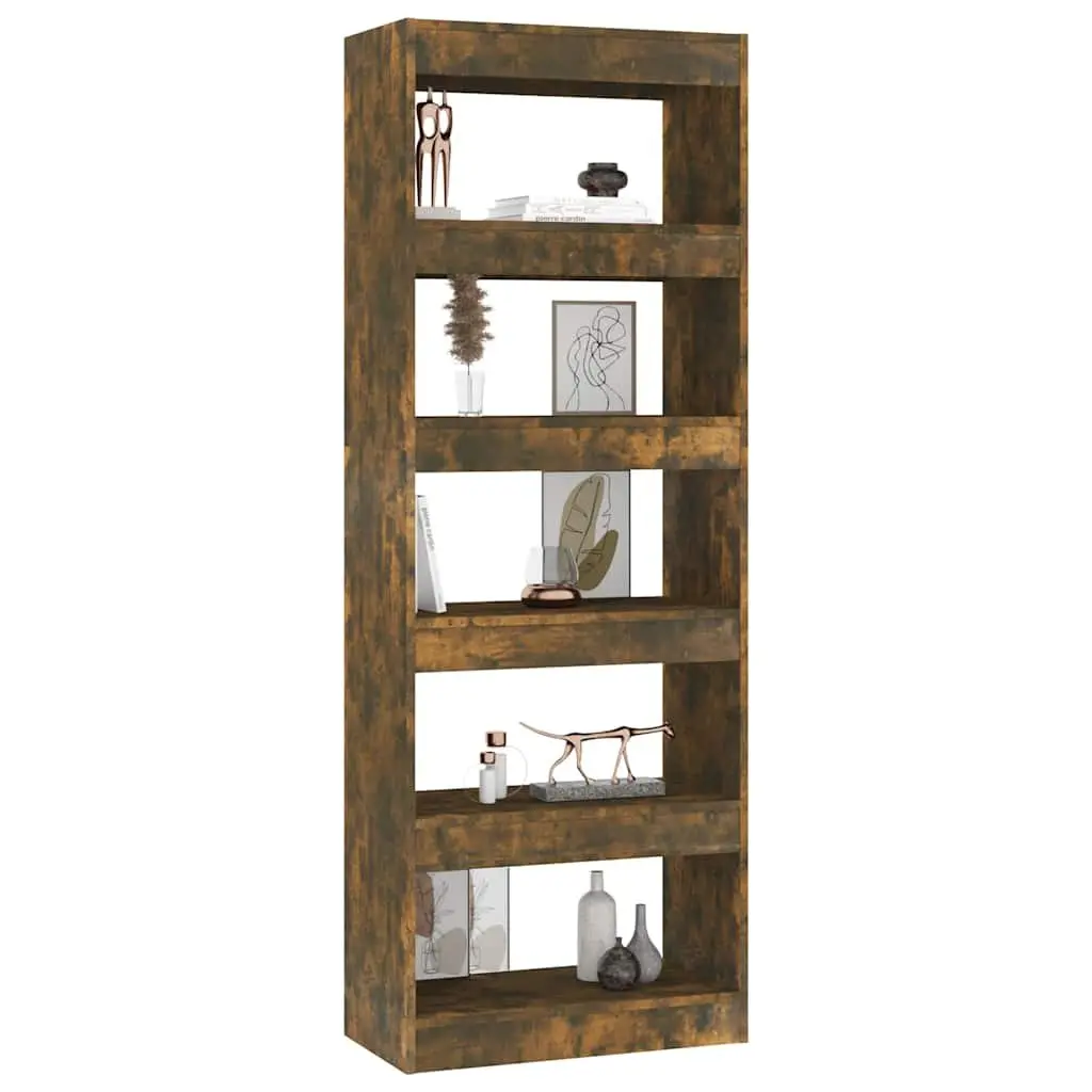 Book Cabinet Room Divider Smoked Oak 60x30x166cm Engineered Wood