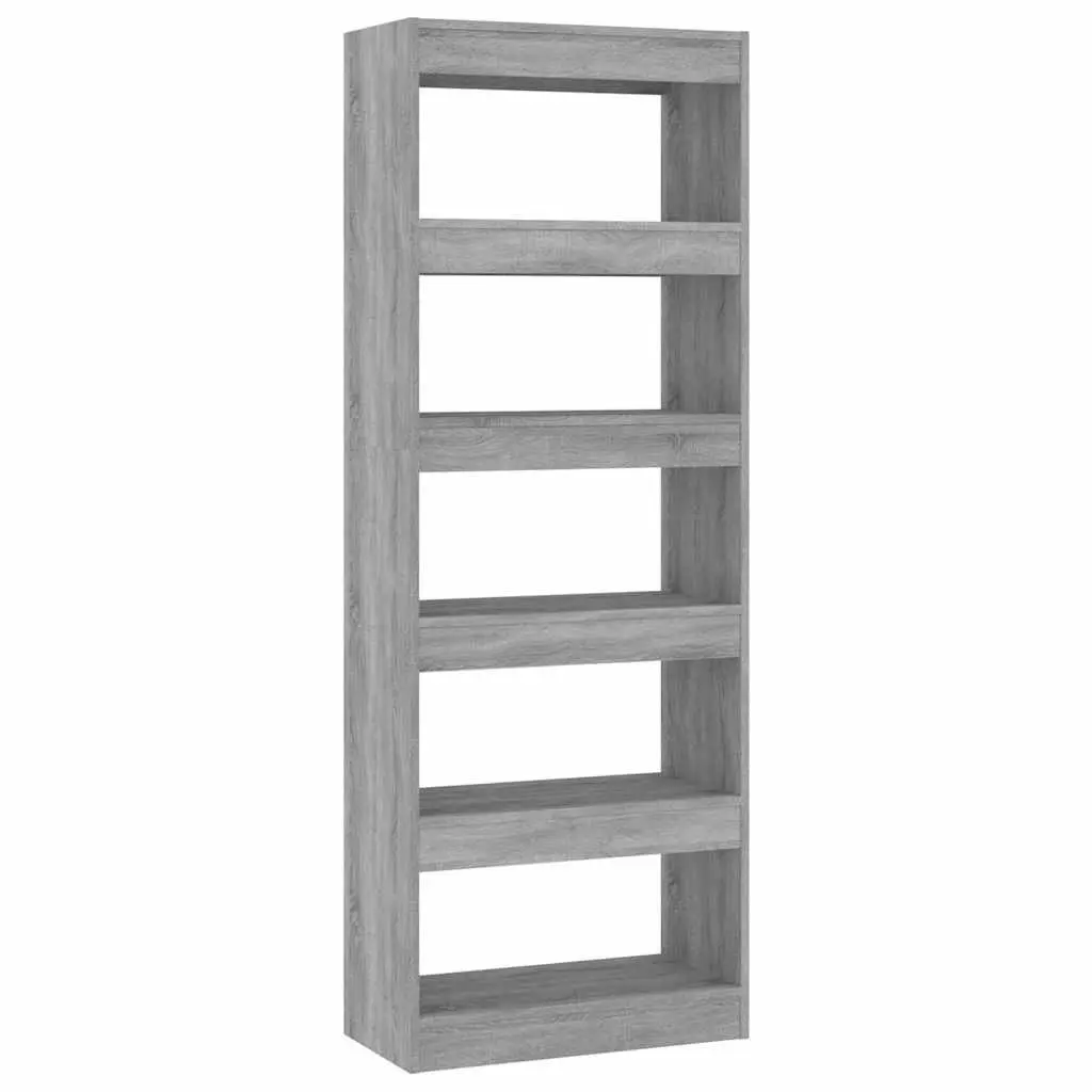 Book Cabinet Room Divider Grey Sonoma 60x30x166cm Engineered Wood Bookshelf