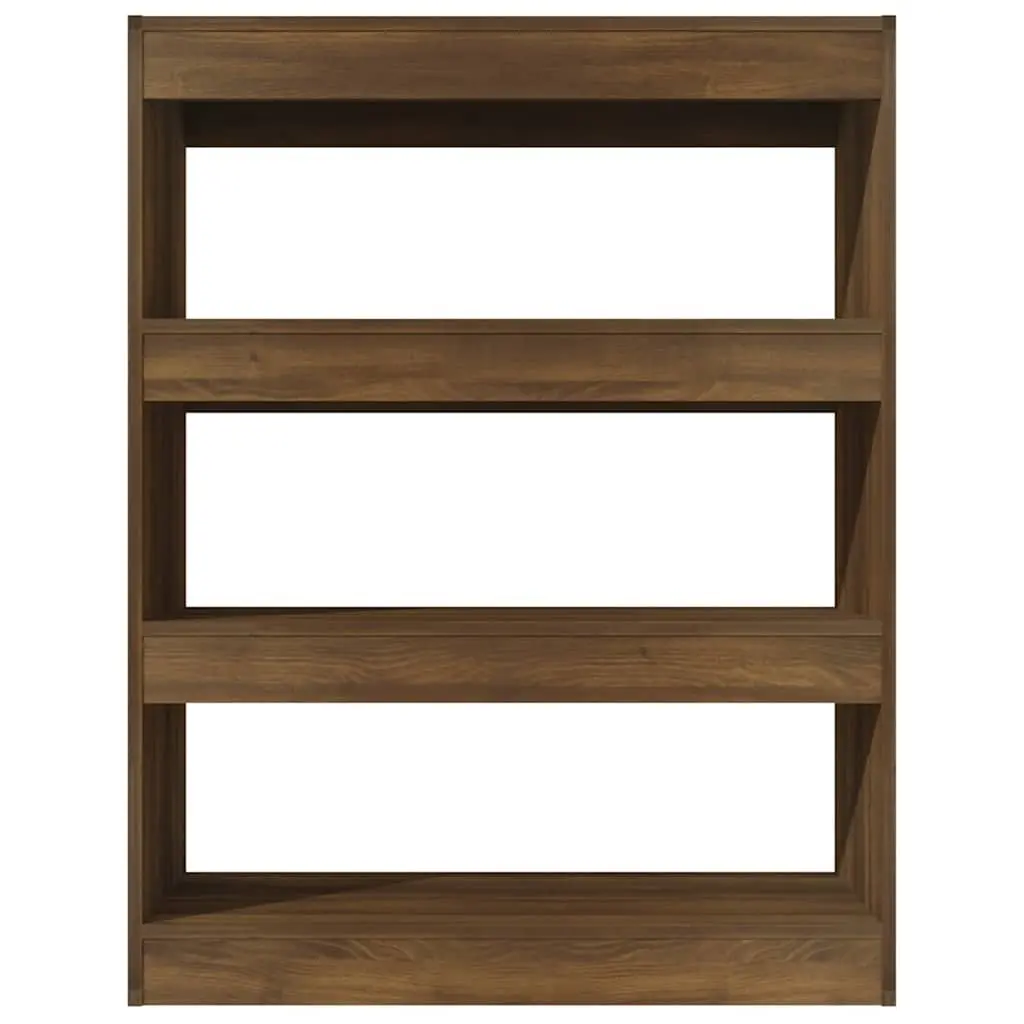 Book Cabinet Room Divider Storage Shelf 80cm Brown Oak