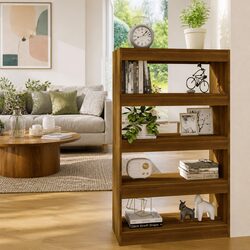 Warm Brown Oak Book Cabinet Room Divider 80x30x135cm