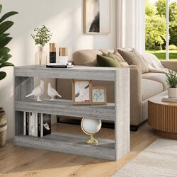 Book Cabinet Room Divider Grey Sonoma Storage Shelving Unit 100x30x72cm
