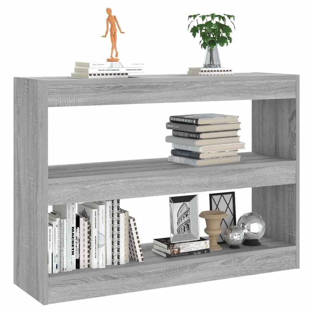 Book Cabinet Room Divider Storage Shelving Unit 100x30x72cm Grey Sonoma