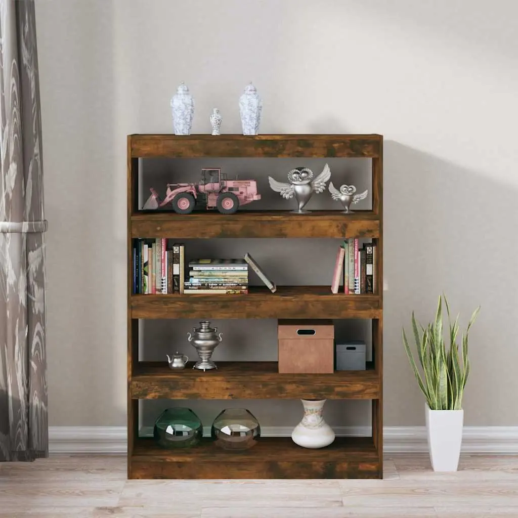 Book Cabinet Room Divider Storage Bookshelf 100W x 30D x 135H cm Brown