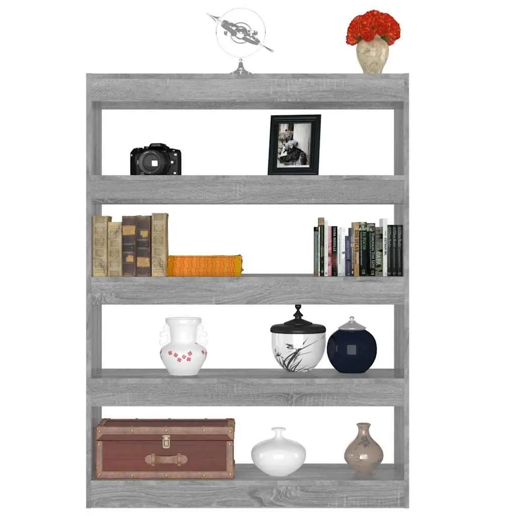 Book Cabinet Room Divider Storage Unit 100cm Grey
