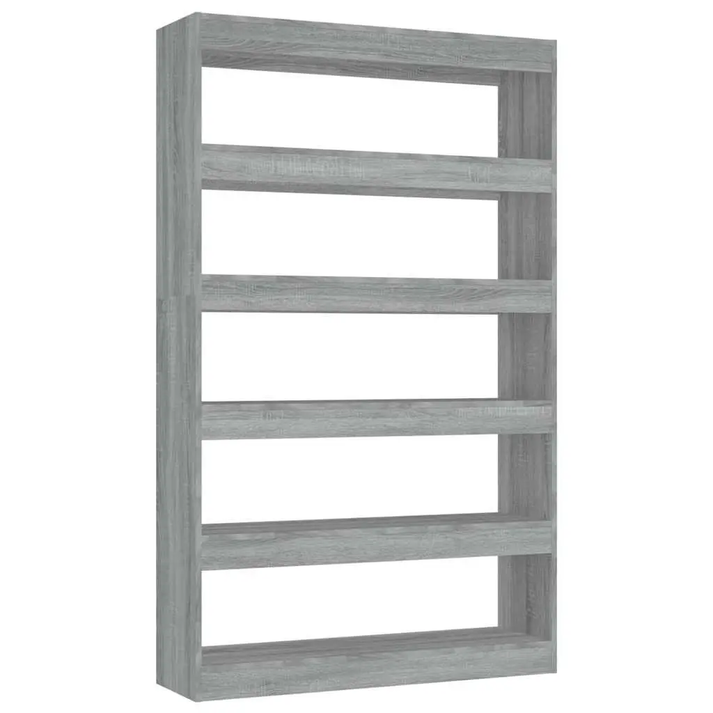 Book Cabinet Room Divider Grey Wooden Shelving Storage Standing Shelf