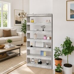 Warm Grey Wooden Book Cabinet for Your Home