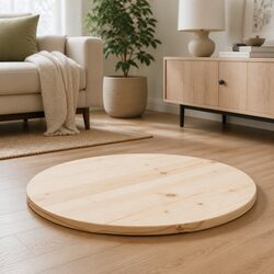Durable 60cm Round Pine Wood Table Top in Brown