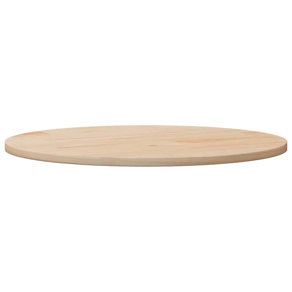 Round Solid Wood Table Top Ø80cm 2.5cm Brown Dining Coffee Indoor Furniture