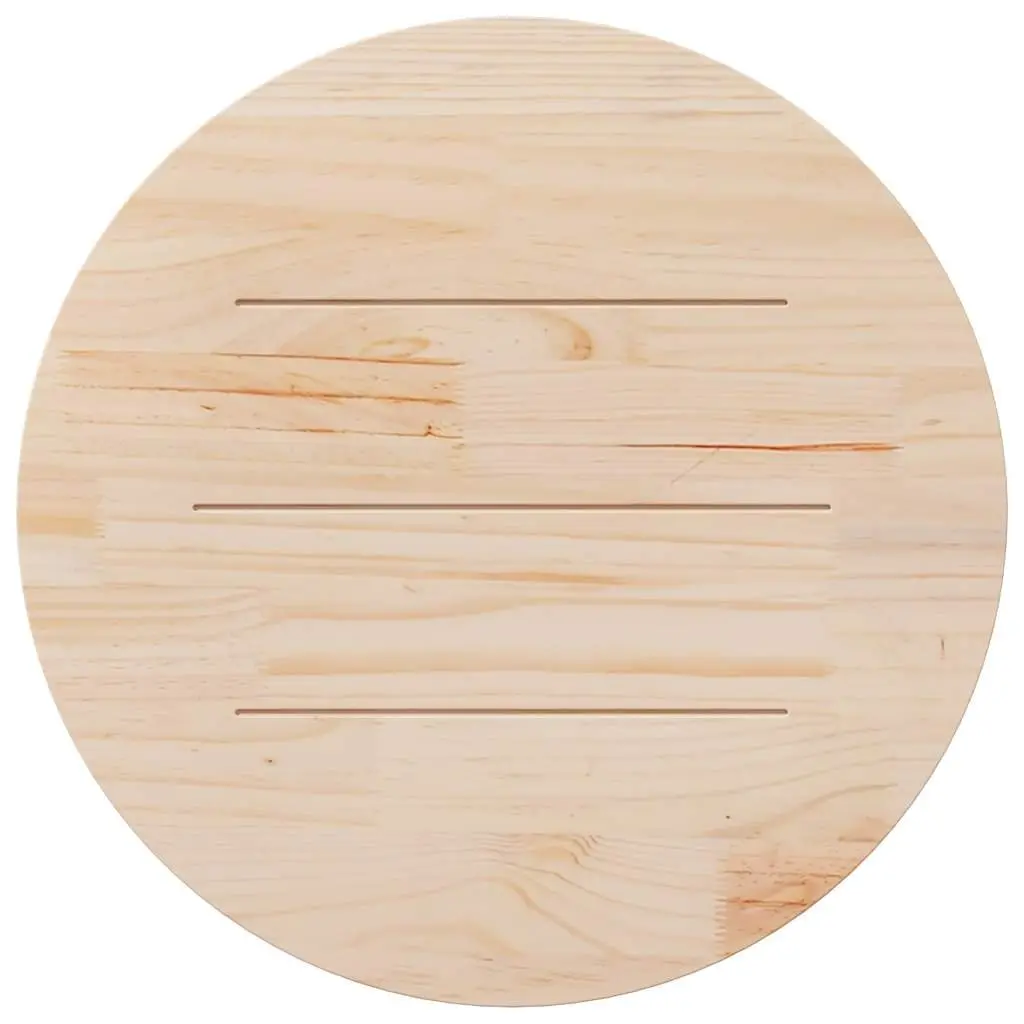 Round Solid Wood Table Top Ø80cm 2.5cm Brown Dining Coffee Indoor Furniture