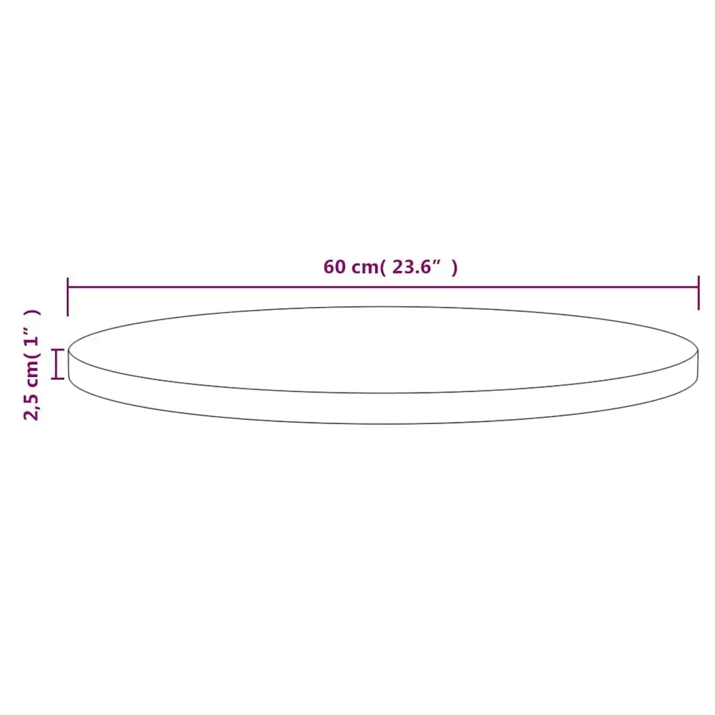 White Round Tabletop in Solid Pinewood Ø60cm