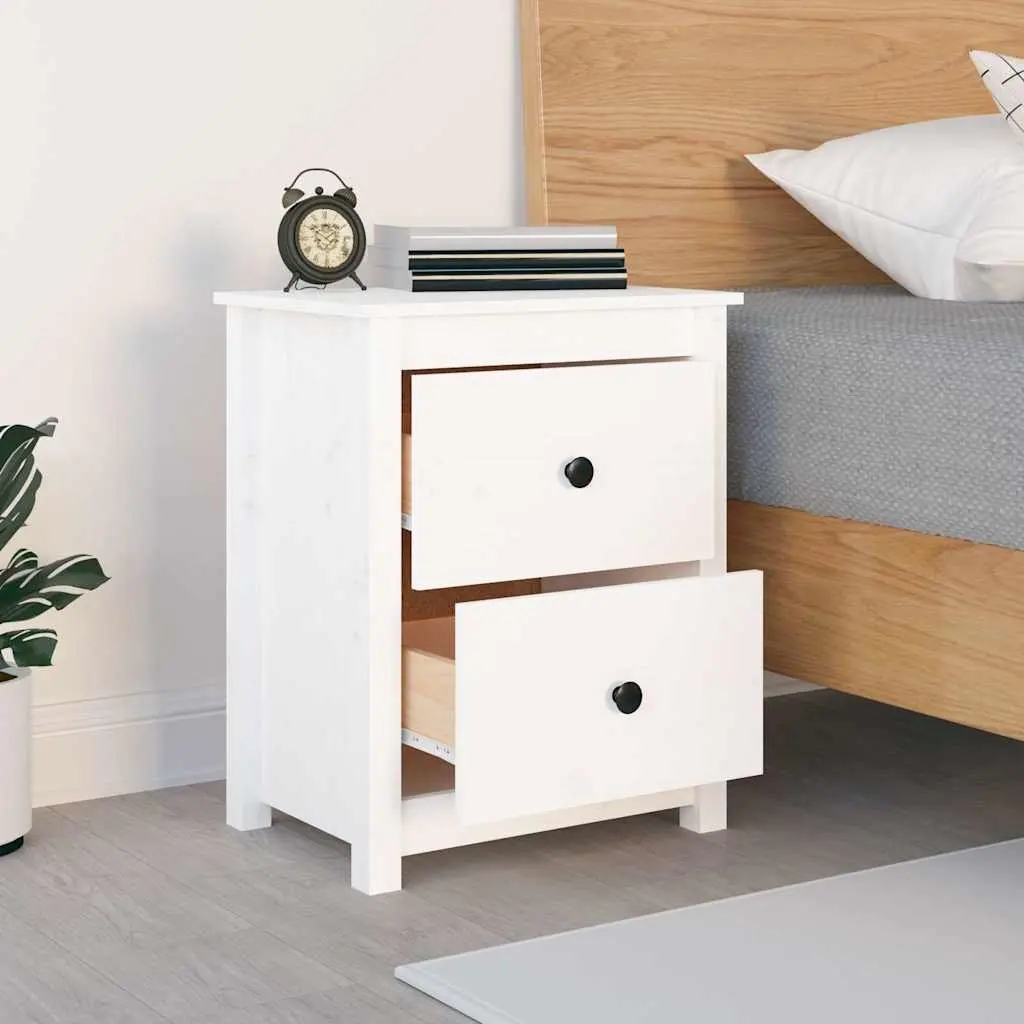 White Nightstand with Ample Storage