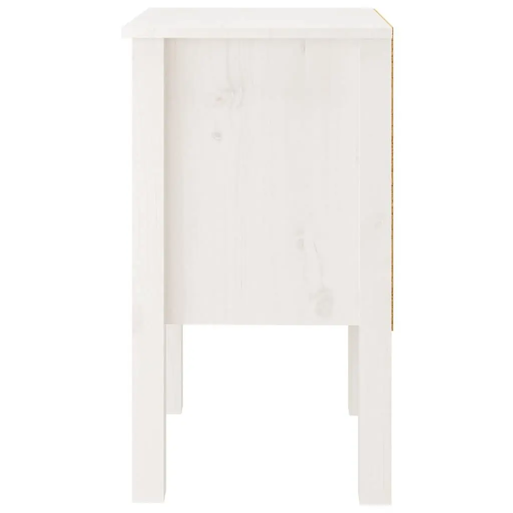 Bedside Cabinet Set 2 pcs Storage Drawers 40x35x61.5 cm White Solid Pine Wood