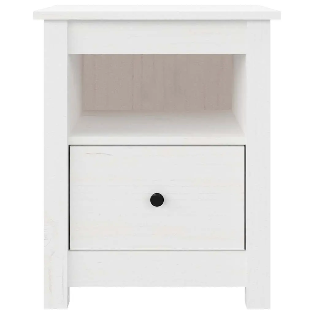Wooden Bedside Cabinet Storage Drawer 40x35x49cm White