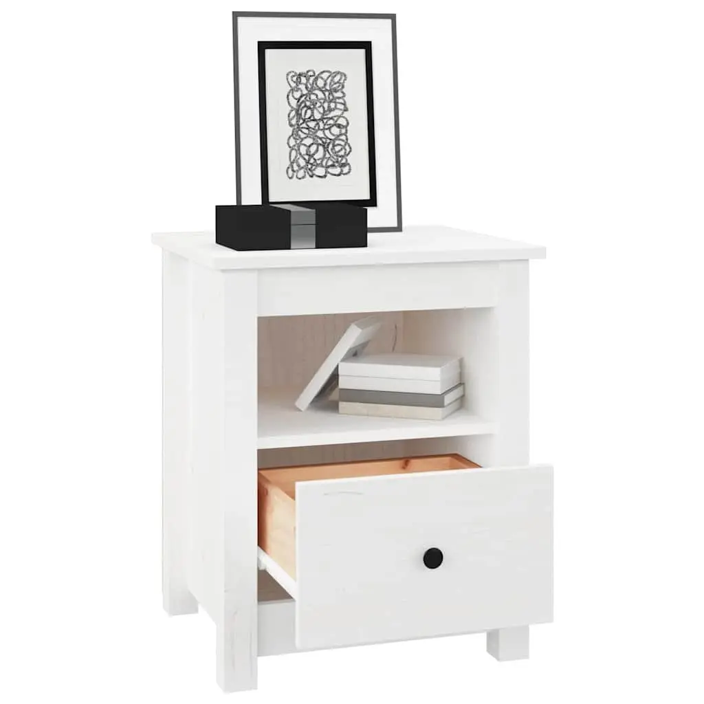 Wooden Bedside Cabinet Storage Drawer 40x35x49cm White