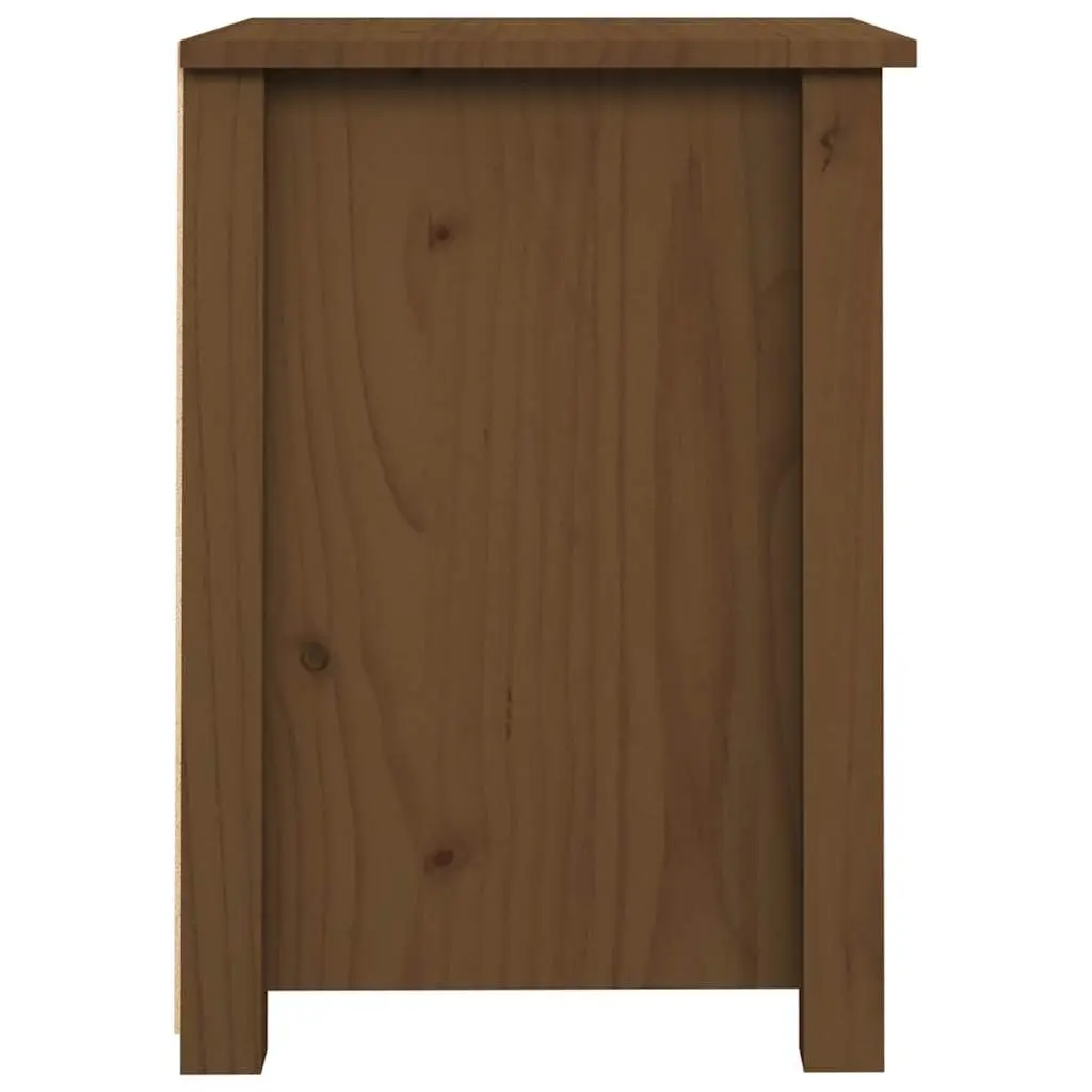 Bedside Cabinet Solid Wood Pine Brown Nightstand Storage Drawer Furniture