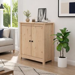 Warm and Reliable Pine Sideboard for Home Storage