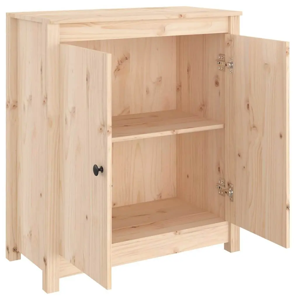 Solid Wood Sideboard Storage Cabinet Brown Living Room Furniture 70 x 35 x 80 cm