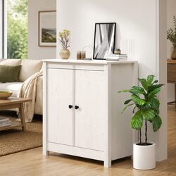 Versatile White Wooden Sideboard Storage Solution