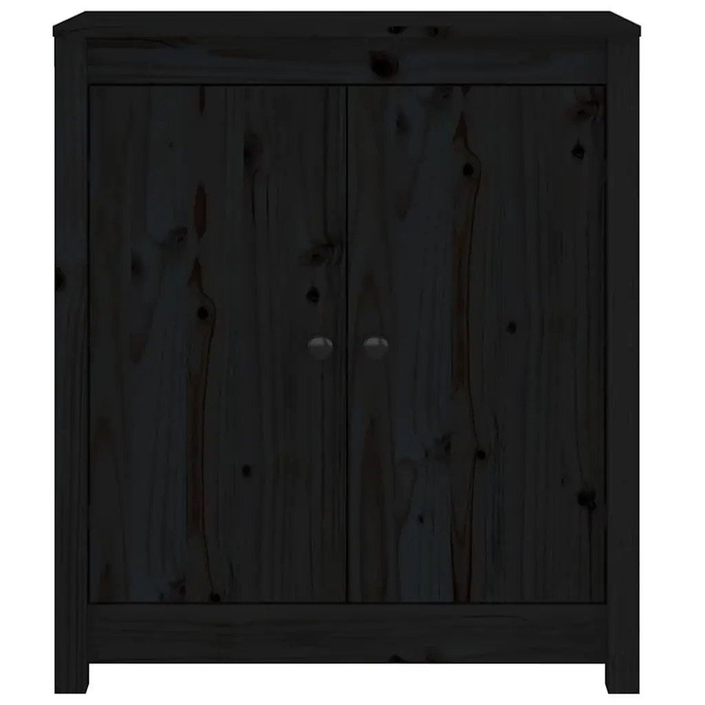 Sideboard Storage Cabinet Solid Pine 70W x 35D x 80H cm Black