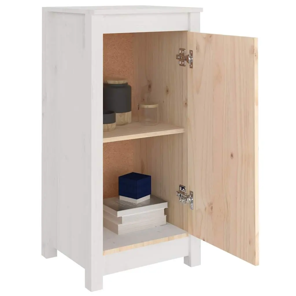 Sideboards 2 pcs White Solid Wood Pine Storage Cabinet Furniture Living Room