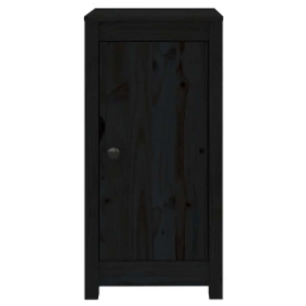 Sideboards Storage Cabinet 2 pcs Black Solid Wood Living Room Furniture