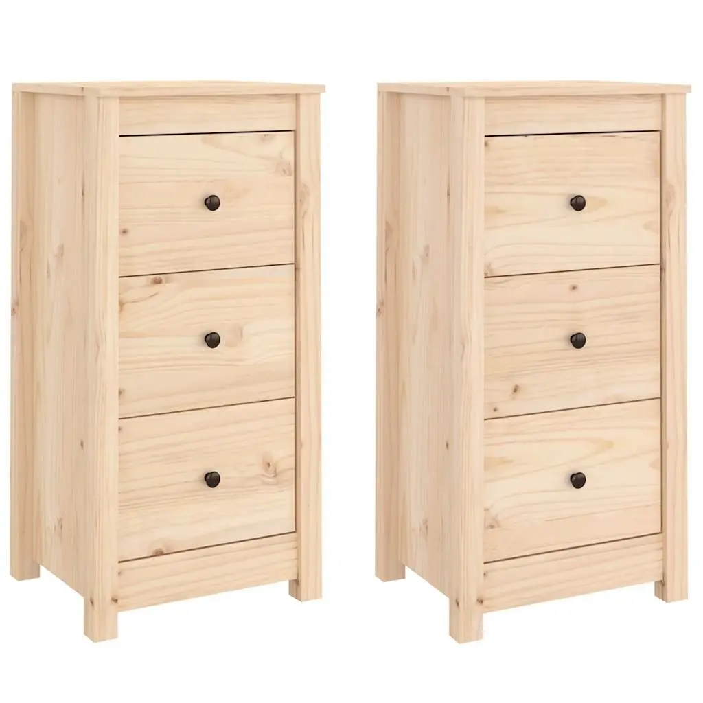 Solid Pine Sideboard Cabinet 40x35x80 cm in Brown