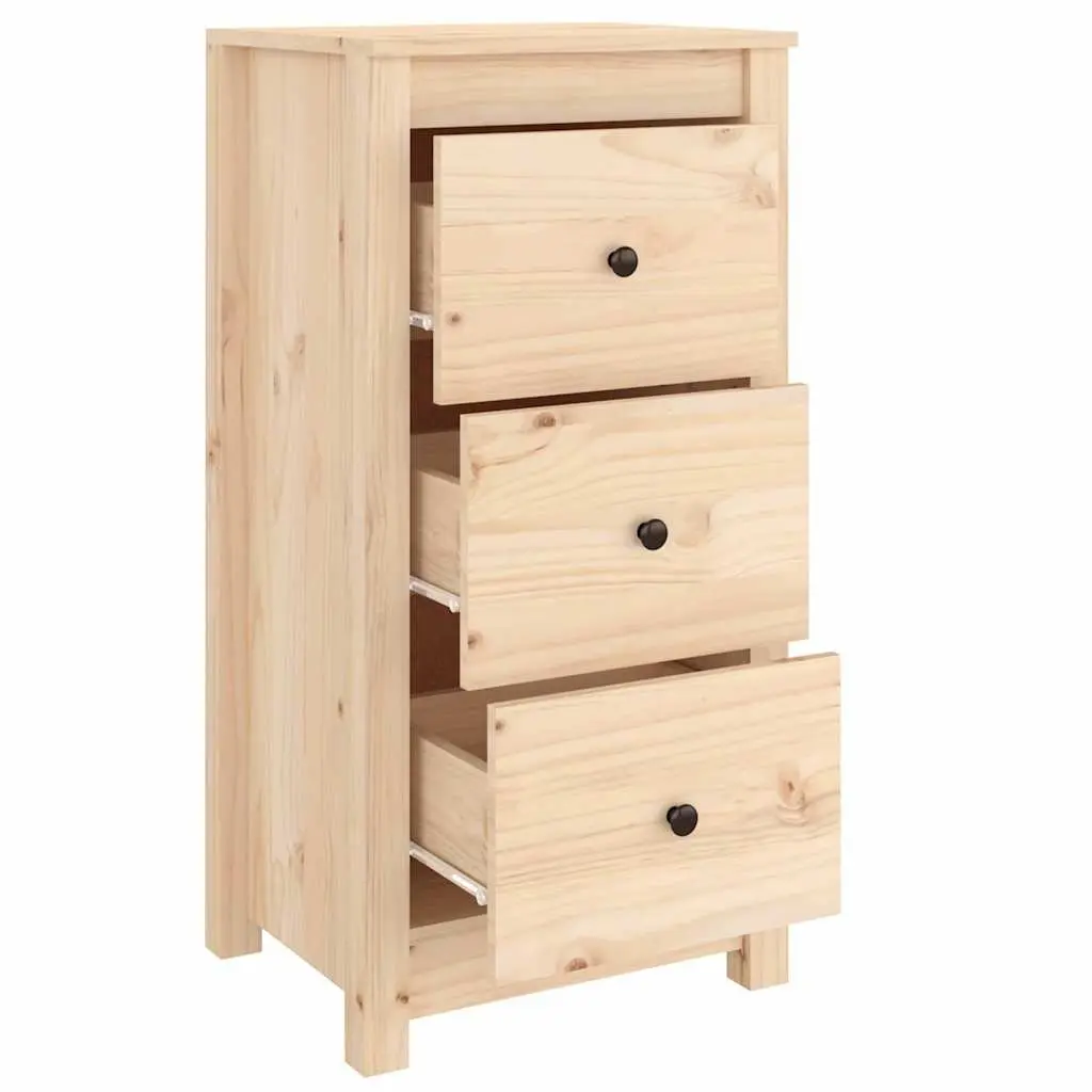 Solid Pine Sideboard Cabinet 40x35x80 cm in Brown