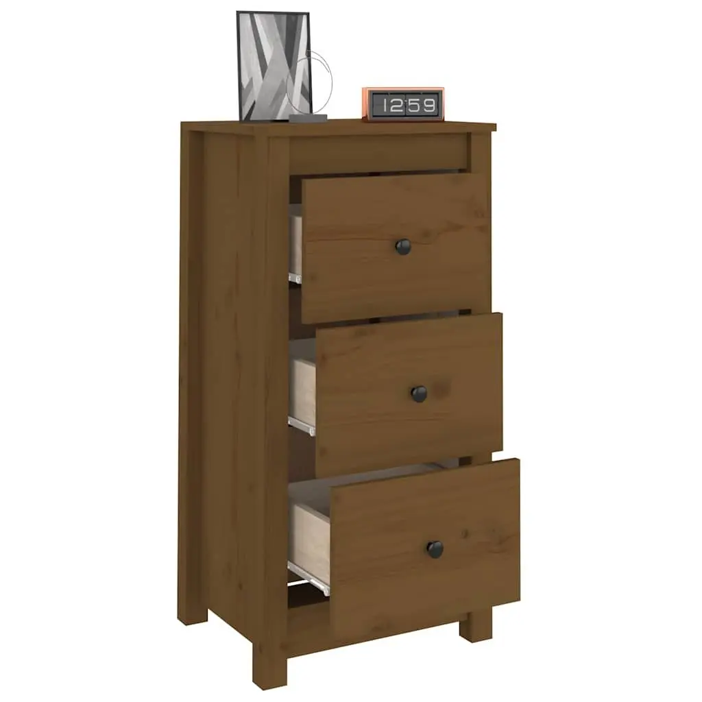 Sideboard Cabinet Storage Solid Pine Wood 40x35x80 cm Brown 2 Piece