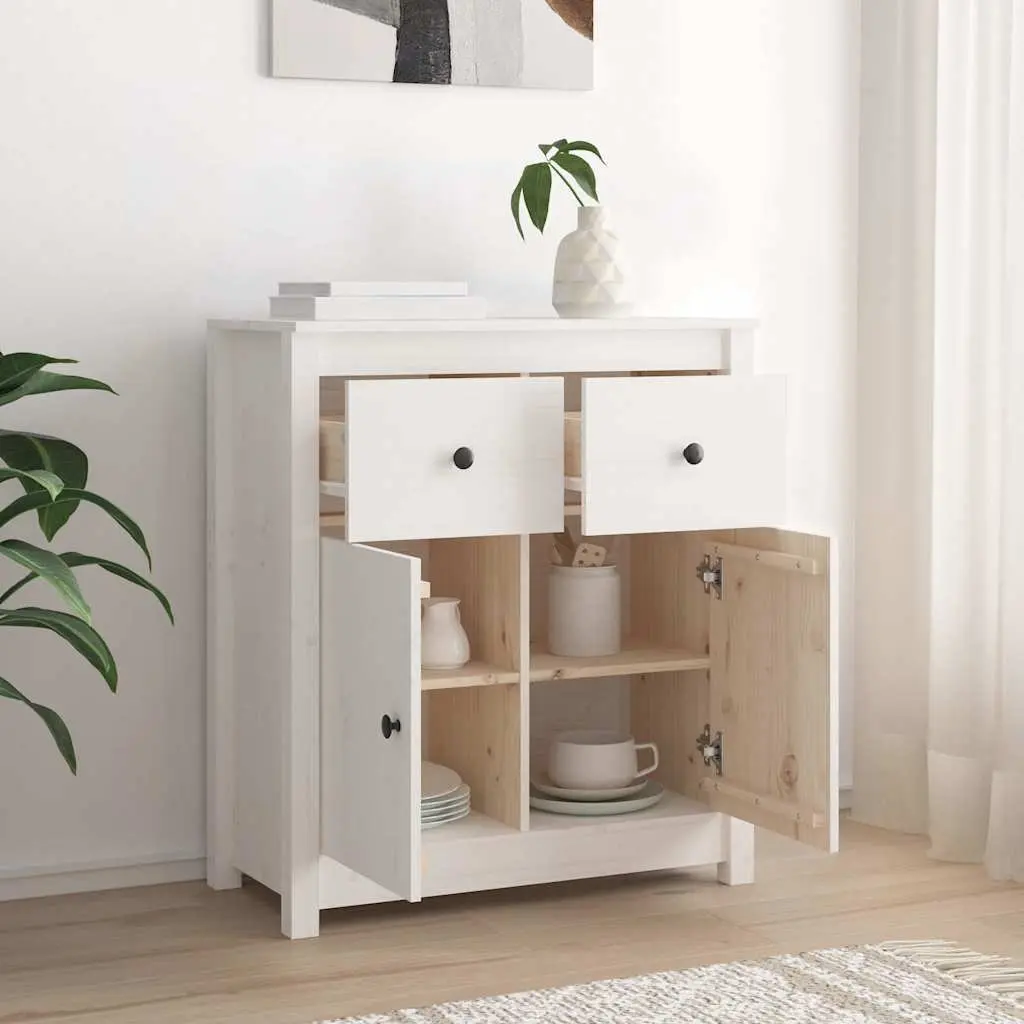 White Wooden Sideboard with Ample Storage